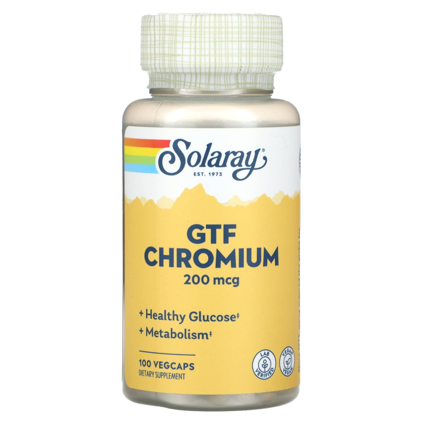 Solaray, GTF Chromium, 200 mcg, 100 VegCaps - Image 1