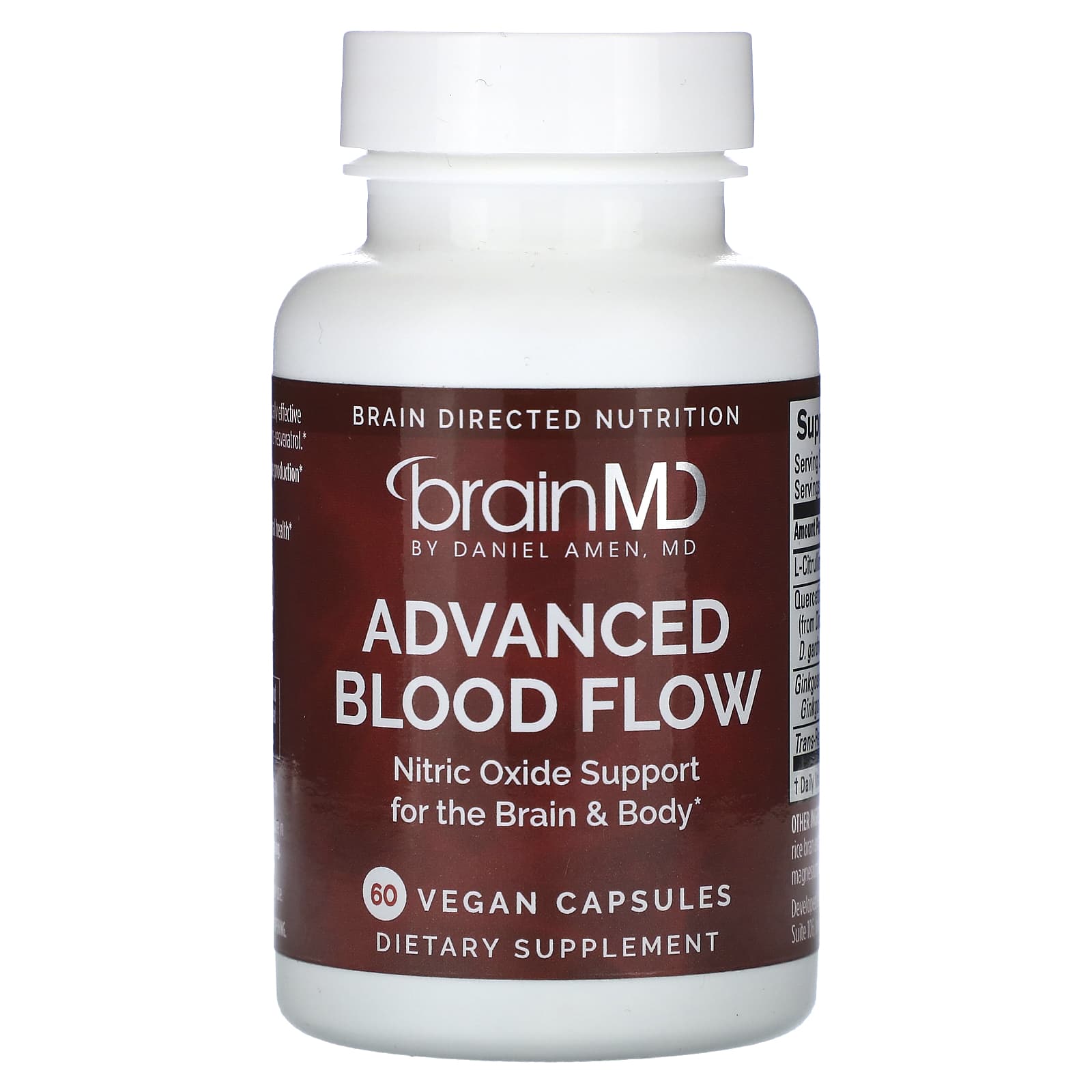 Boost Brain & Body with BrainMD Advanced Blood Flow, 60 Vegan Capsules - Image 1