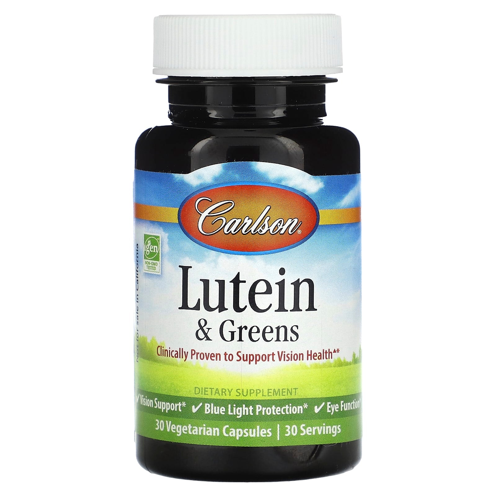 Carlson Lutein & Greens Vision Health Supplement, 30 Capsules - Image 1