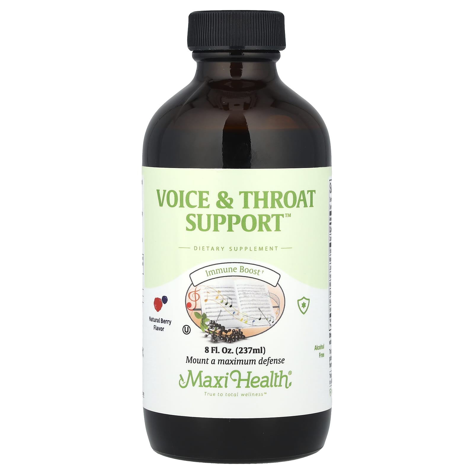 Maxi Health, Voice & Throat Support™, Natural Berry, 8 fl oz (237 ml) - Image 1