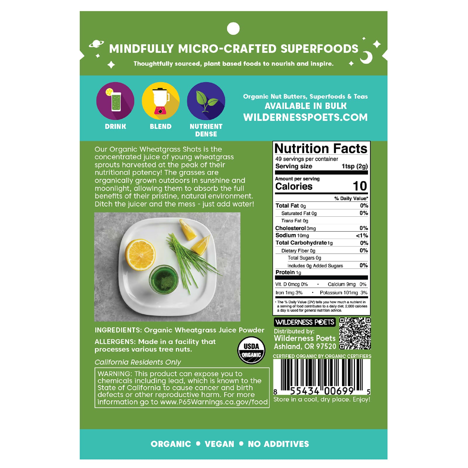 Wilderness Poets, Organic Wheatgrass Shots, 3.5 oz (99 g) - Image 2