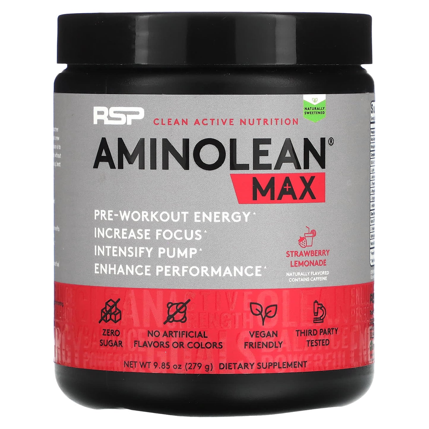 RSP Nutrition, AminoLean Max Pre-Workout Energy, Strawberry Lemonade, 9.85 oz (279 g) - Image 1