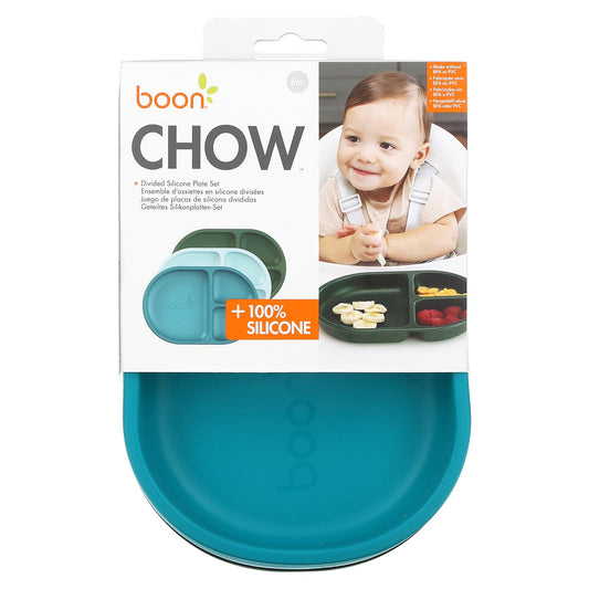 Boon Silicone Plate Set for Toddlers - 3 Pack, 100% BPA-Free - Image 1