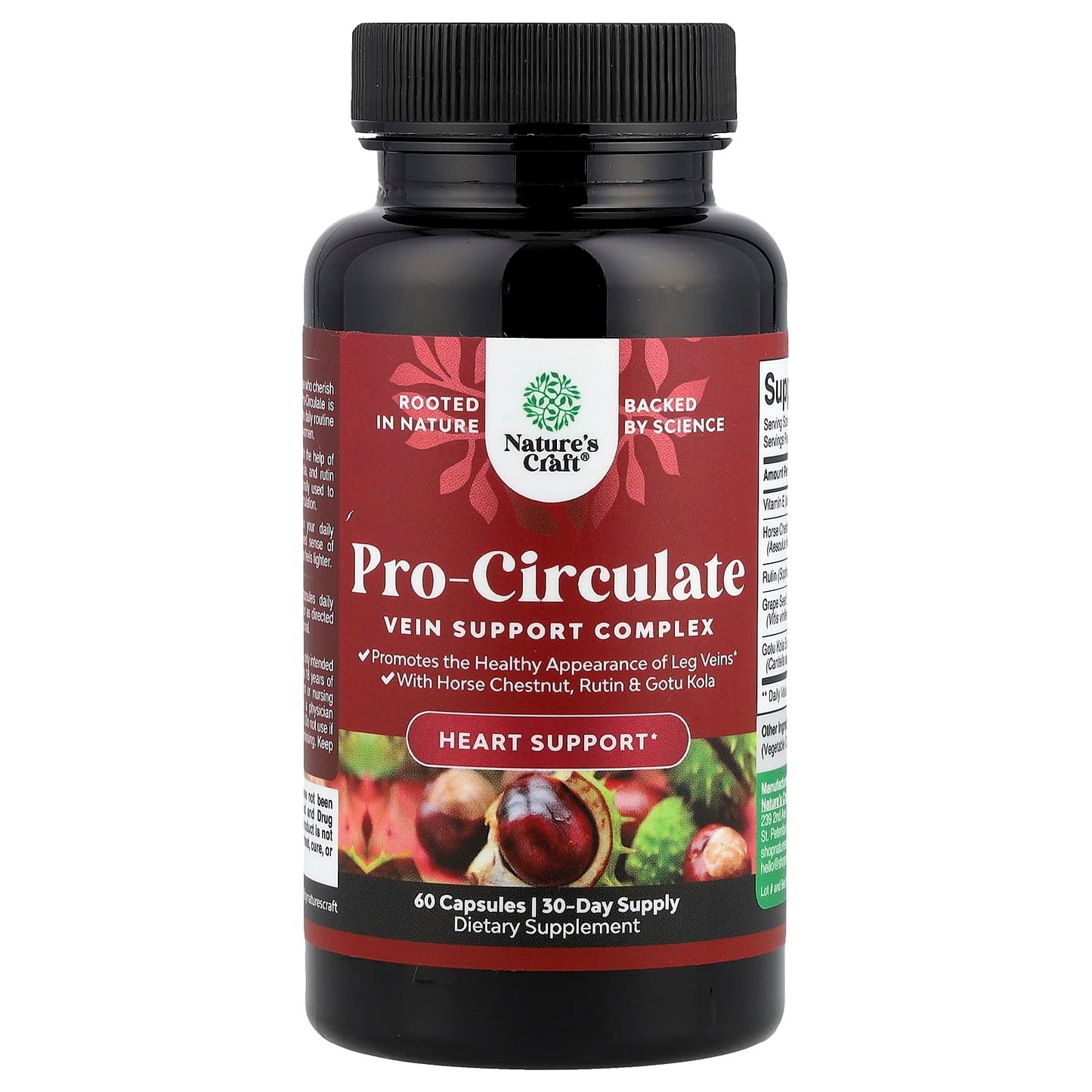 Nature's Craft, Pro-Circulate, Vein Support Complex, 60 Capsules - Image 1