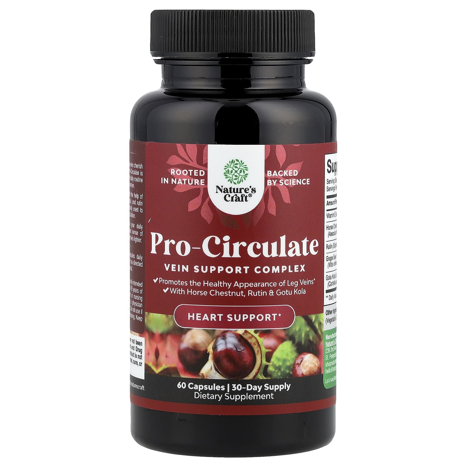 Nature's Craft, Pro-Circulate, Vein Support Complex, 60 Capsules - Image 1
