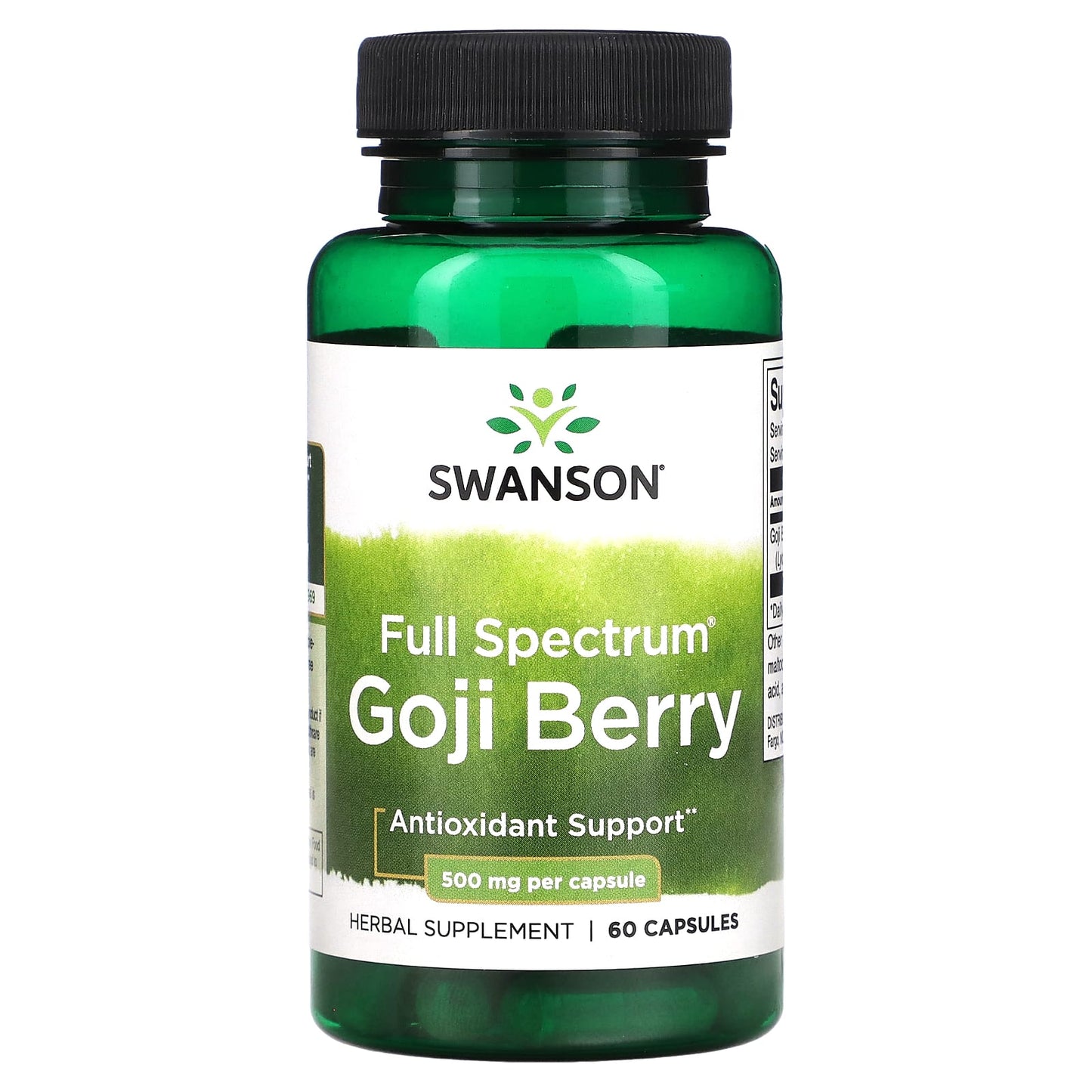 Swanson, Full Spectrum Goji Berry, 500 mg, 60 Capsules - Image 1