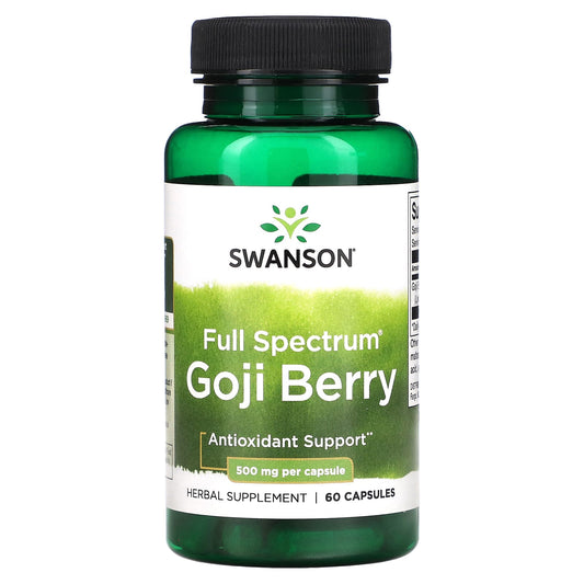Swanson, Full Spectrum Goji Berry, 500 mg, 60 Capsules - Image 1