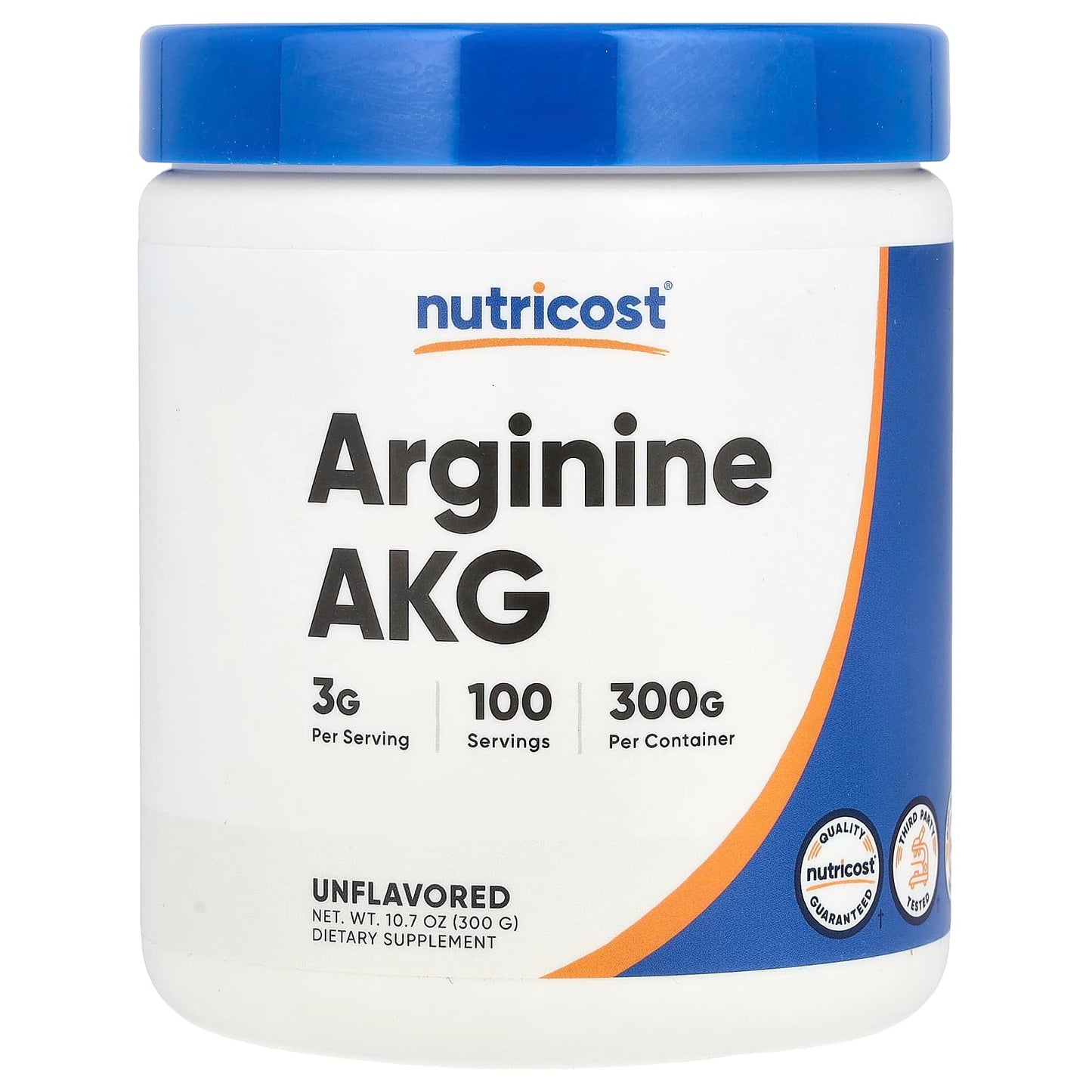 Nutricost, Arginine AKG, Unflavored, 10.7 oz (300 g) - Image 1