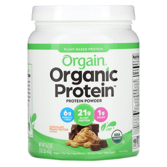 Orgain, Organic Protein Powder, Plant Based, Chocolate Peanut Butter , 1.02 (462 g) - Image 1