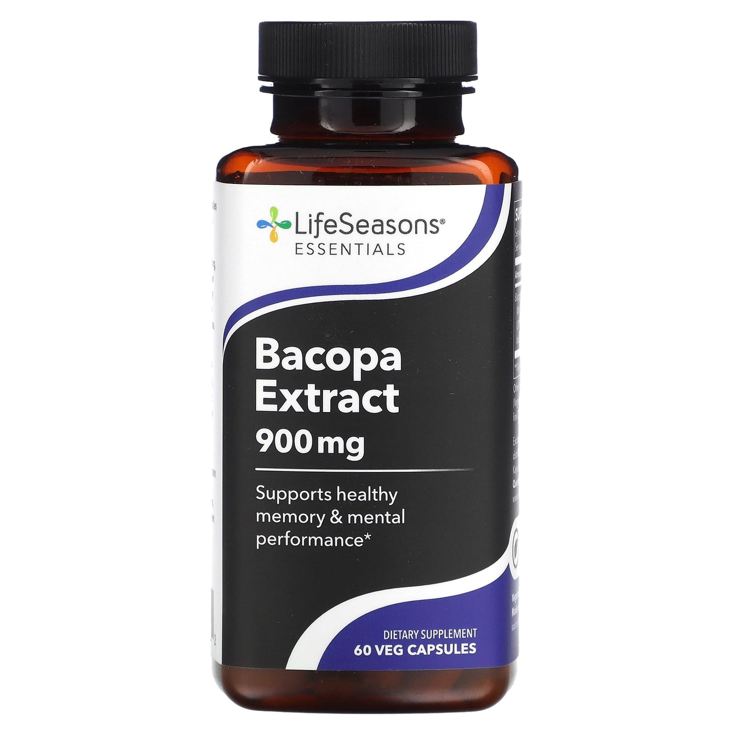 LifeSeasons, Bacopa Extract, 60 Veg Capsules (450 mg per Capsule) - Image 1