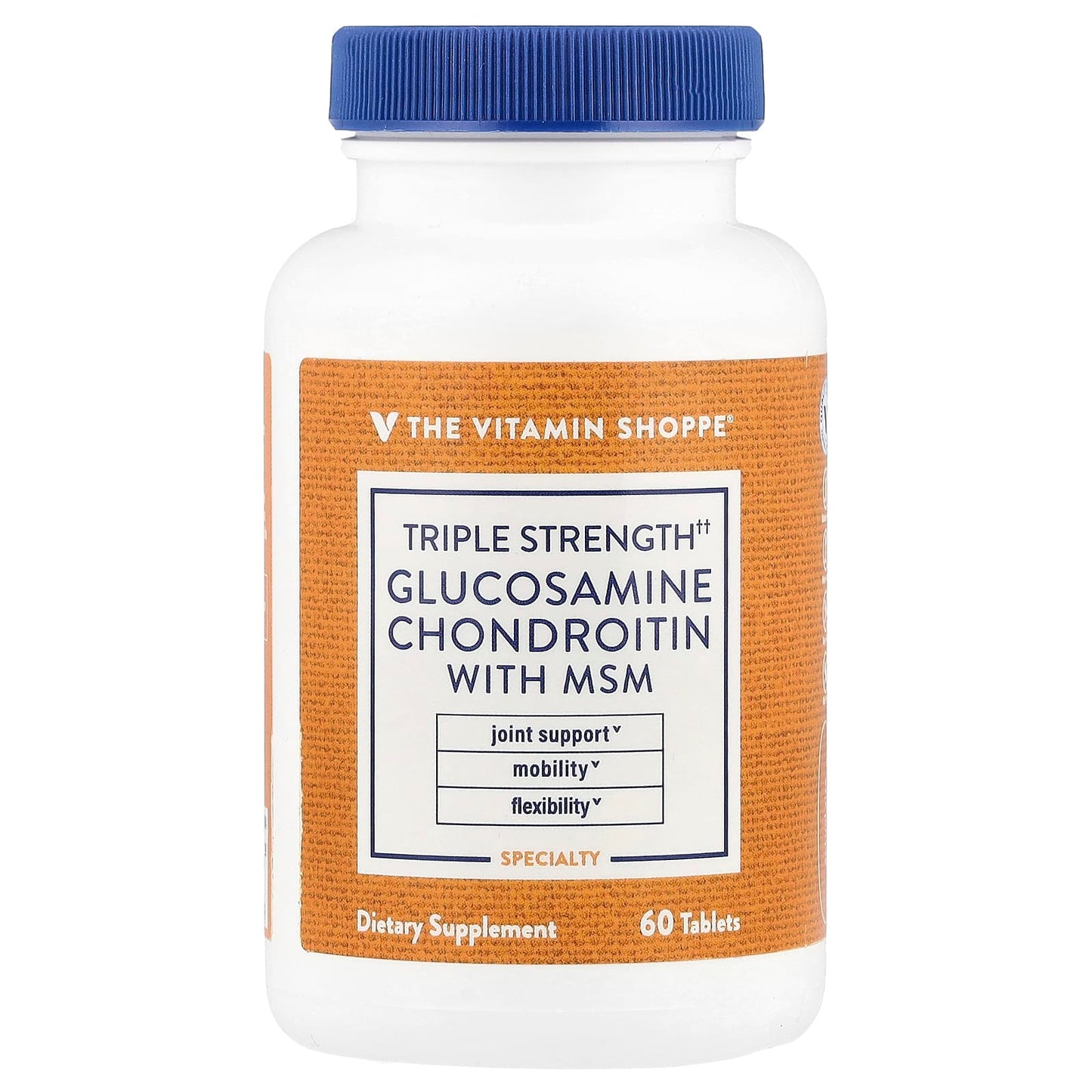 The Vitamin Shoppe, Triple Strength Glucosamine Chondroitin With MSM, 60 Tablets - Image 1