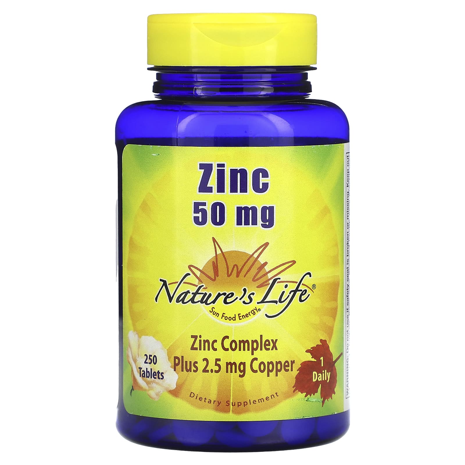 Nature's Life, Zinc, 50 mg, 250 Tablets - Image 1
