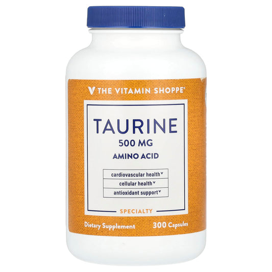 The Vitamin Shoppe, Taurine, 500 mg, 300 Capsules - Image 1