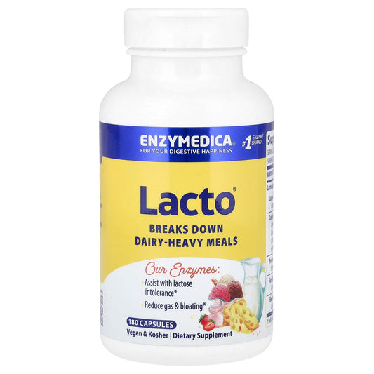 Max Strength Lactose Intolerance Support with Lacto by Enzymedica - Image 1