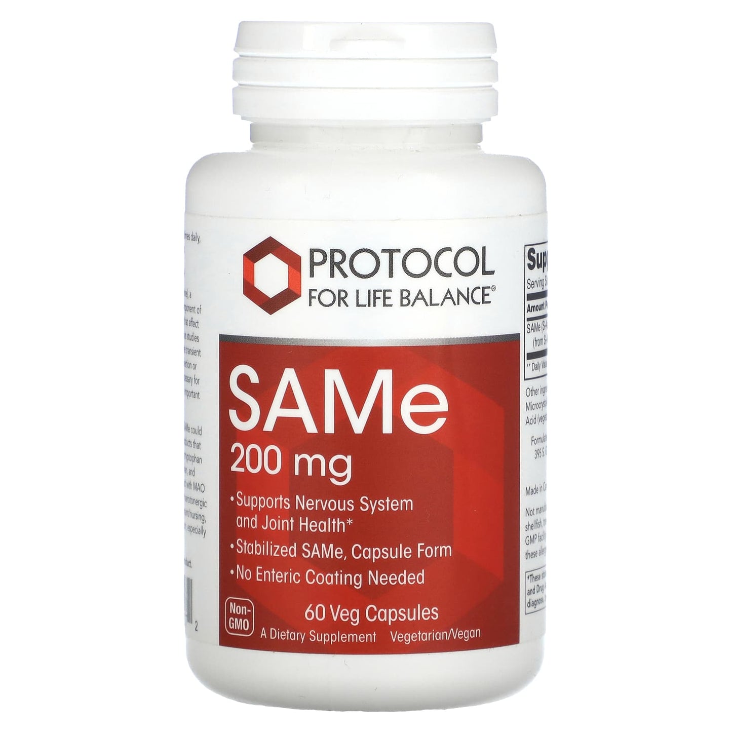 Protocol for Life Balance, SAMe , 200 mg, 60 Veg Capsules - Image 1