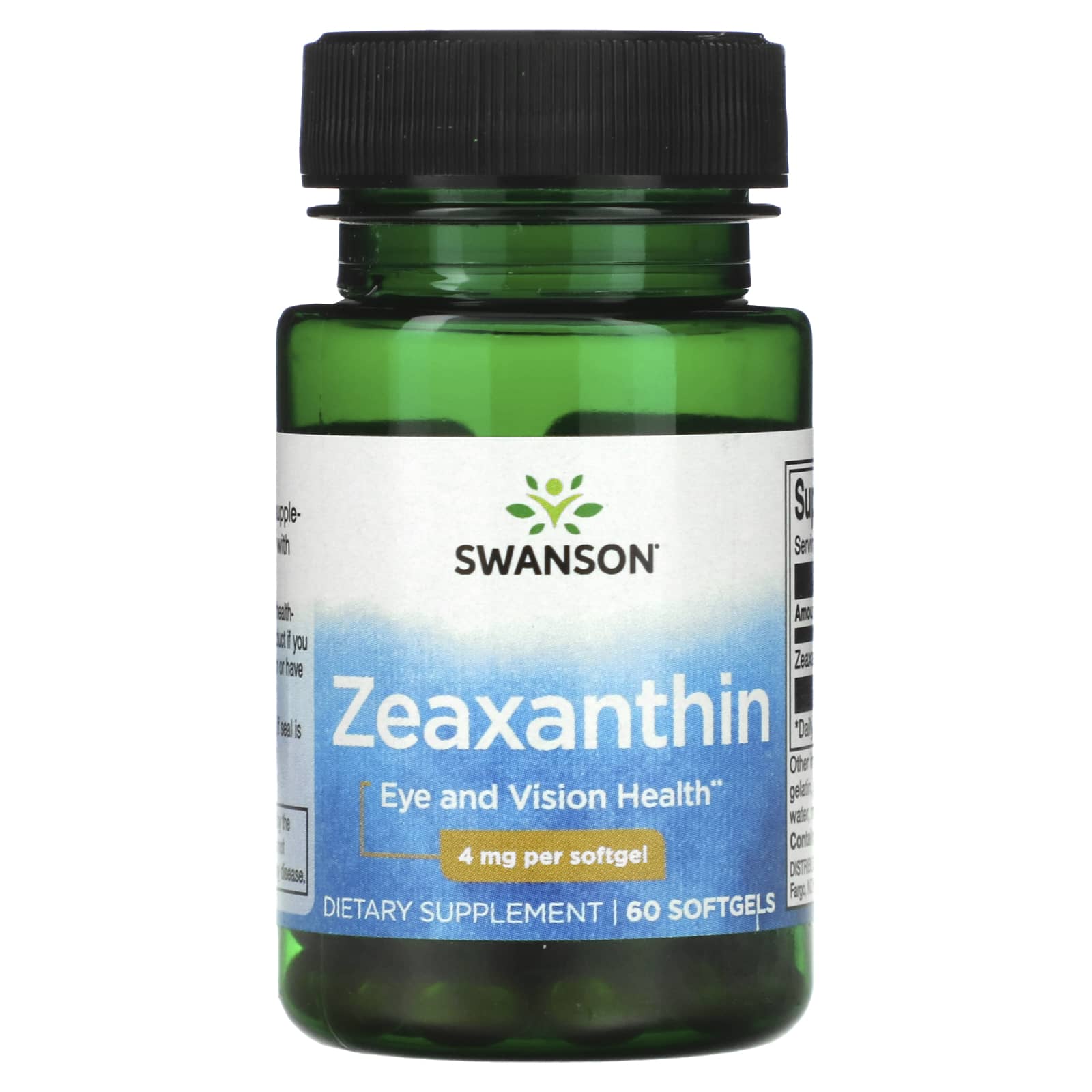 Swanson, Zeaxanthin, 4 mg, 60 Softgels - Image 1