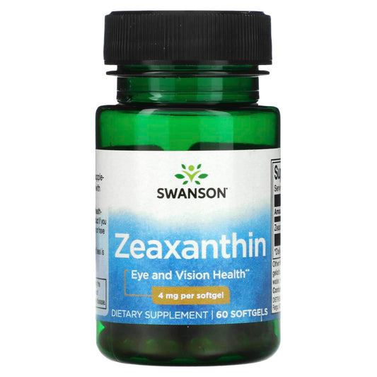 Swanson, Zeaxanthin, 4 mg, 60 Softgels - Image 1