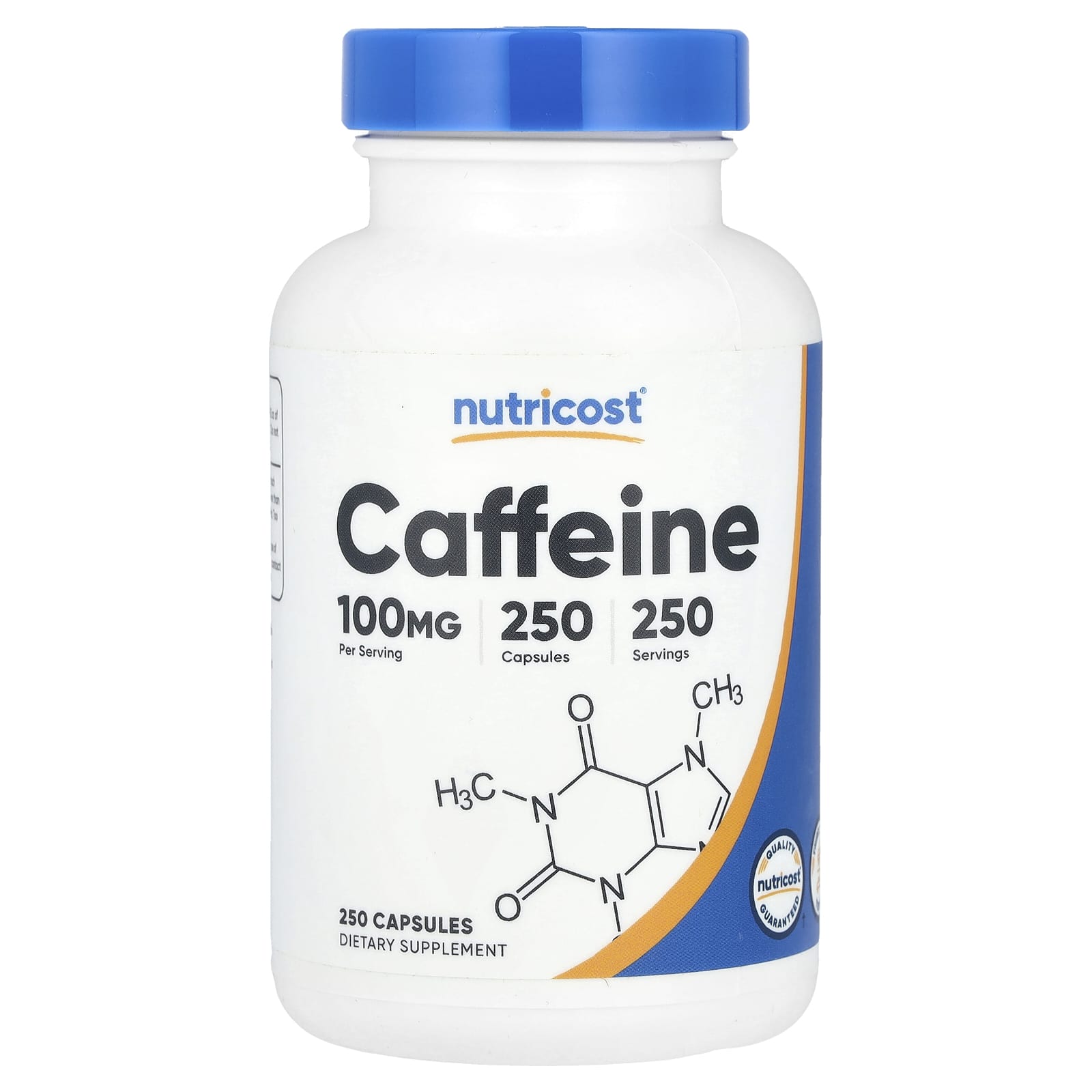 Nutricost, Caffeine, 100 mg, 250 Capsules - Image 1
