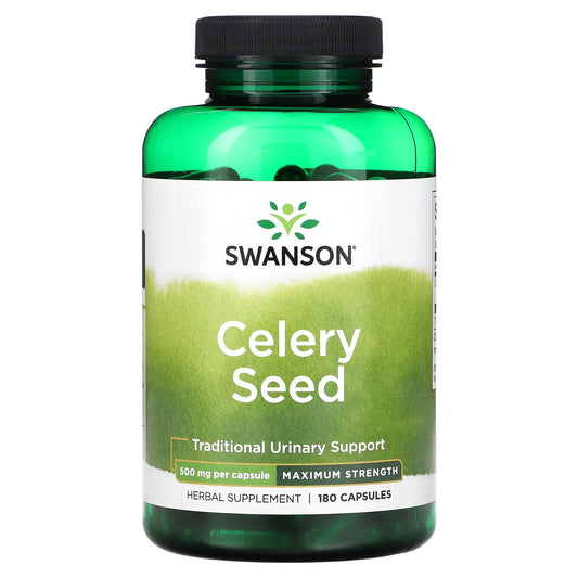 Swanson, Celery Seed, Maximum Strength, 500 mg, 180 Capsules - Image 1