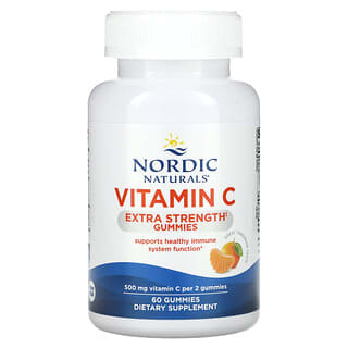 Vitamin C Gummies by Nordic Naturals - 60 Extra Strength Tangerine Fruit Gummies