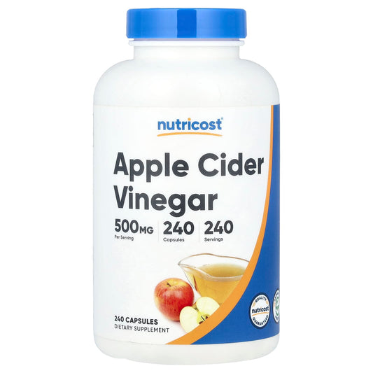 Nutricost, Apple Cider Vinegar, 500 mg, 240 Capsules - Image 1