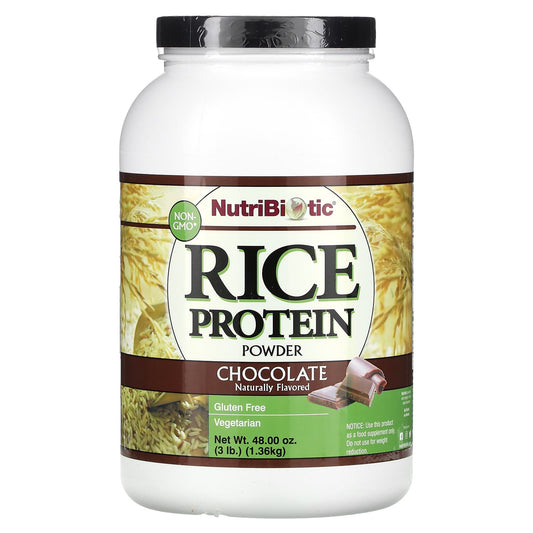 NutriBiotic, Rice Protein Powder, Chocolate, 3 lb (1.36 kg) - Image 1