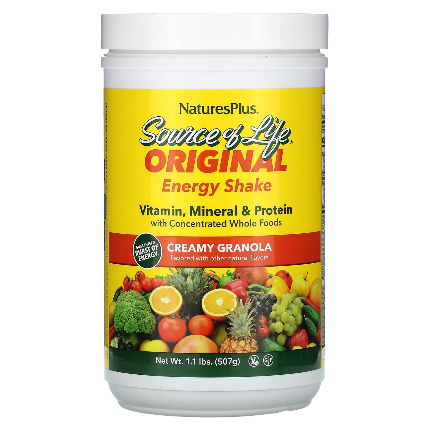 NaturesPlus, Source of Life, Original Energy Shake, Creamy Granola, 1.1 lbs (507 g) - Image 1