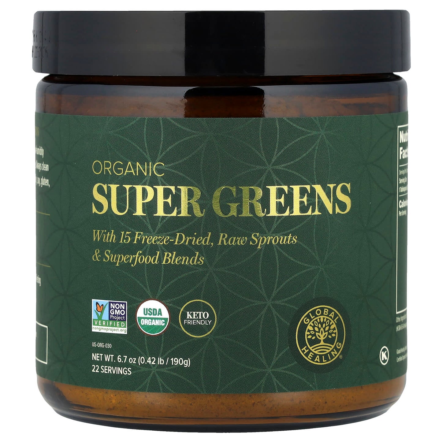 Organic Super Greens Powder by Global Healing - USDA Certified - Image 1
