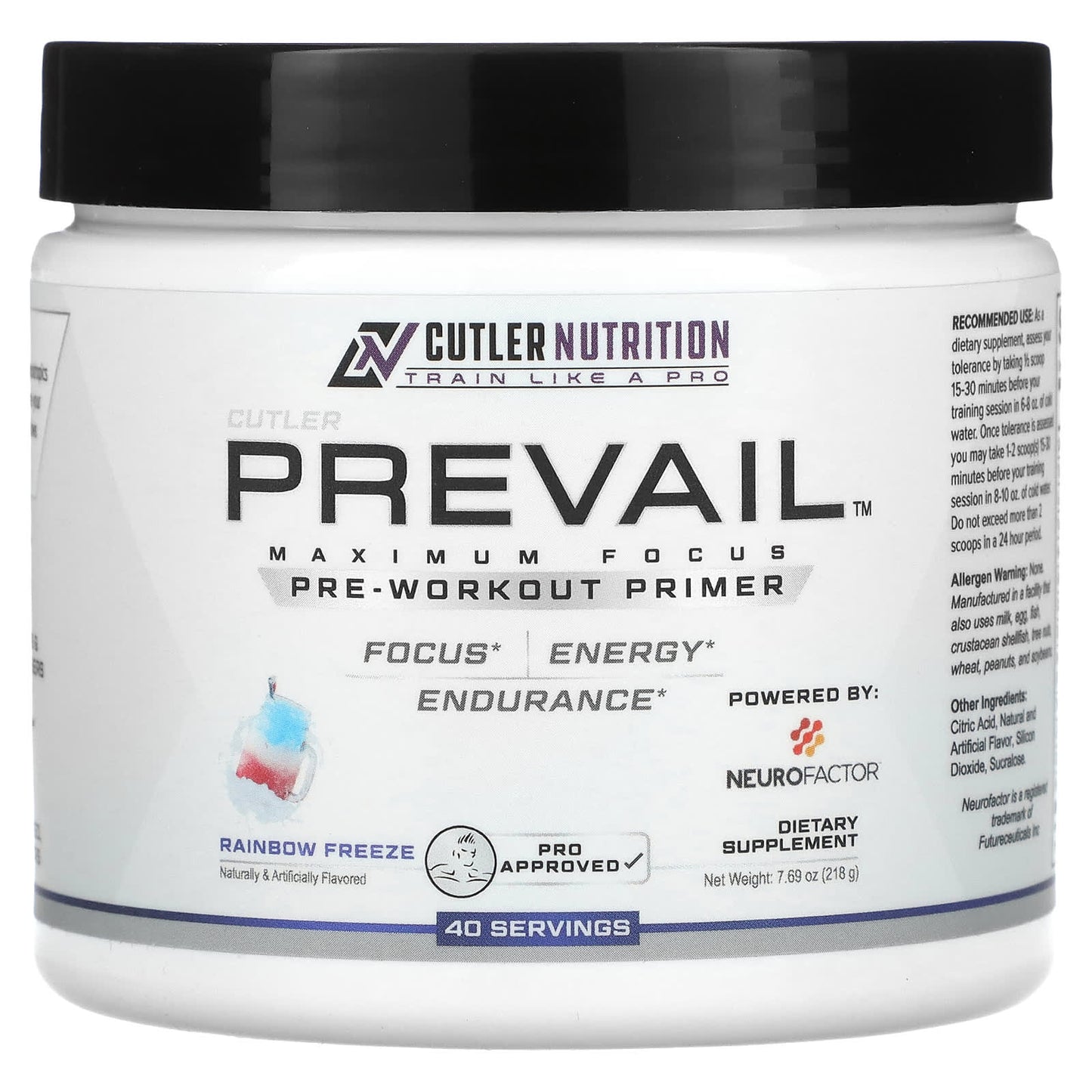 Cutler Nutrition Prevail Pre-Workout Primer - Rainbow Freeze - Image 1