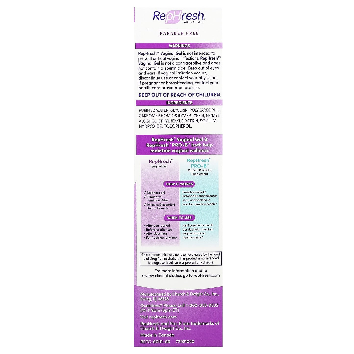 Rephresh, Vaginal Gel, Odor Eliminating Gel, 4 Pre-Filled Gel Applicators, 0.07 oz (2 g) Each - Image 2