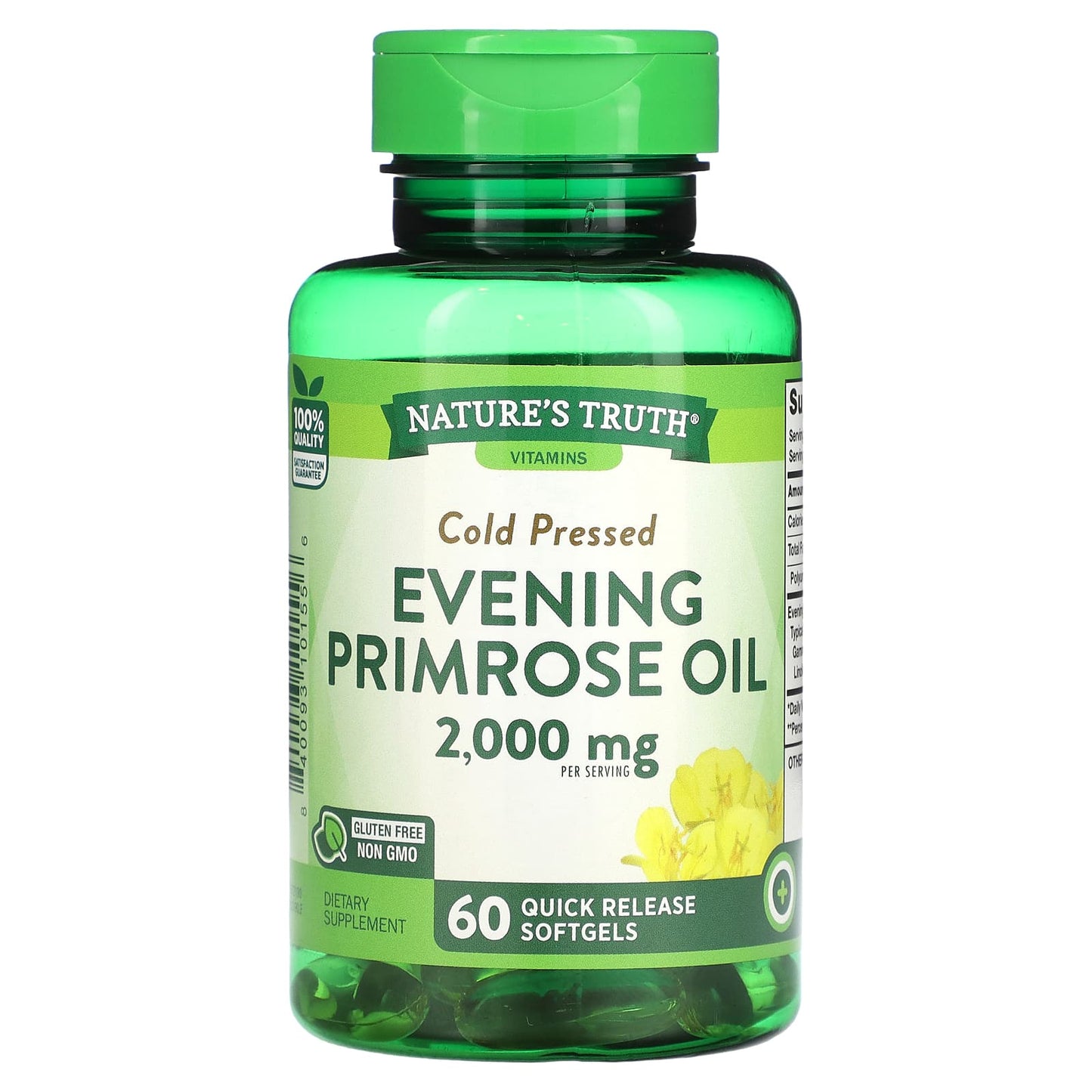 Nature's Truth, Cold Pressed, Evening Primrose Oil, 60 Quick Release Softgels (1,000 mg per Softgel) - Image 1