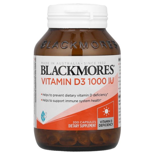 Blackmores Vitamin D3 1000 IU - 200 Capsules for Bone Health - Image 1