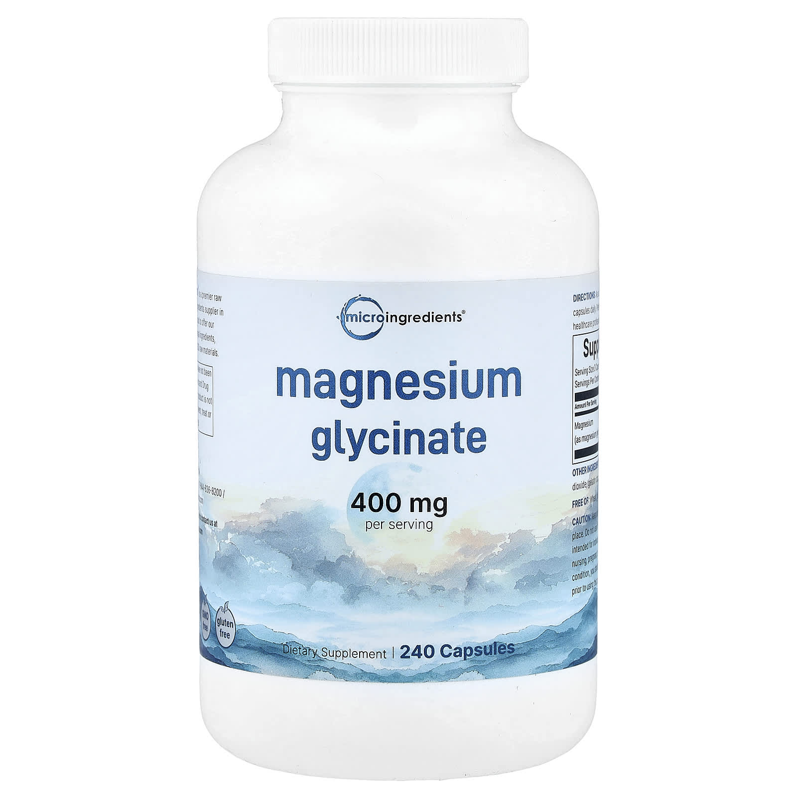 Micro Ingredients, Magnesium Glycinate, 240 Capsules (133 mg per Capsule) - Image 1