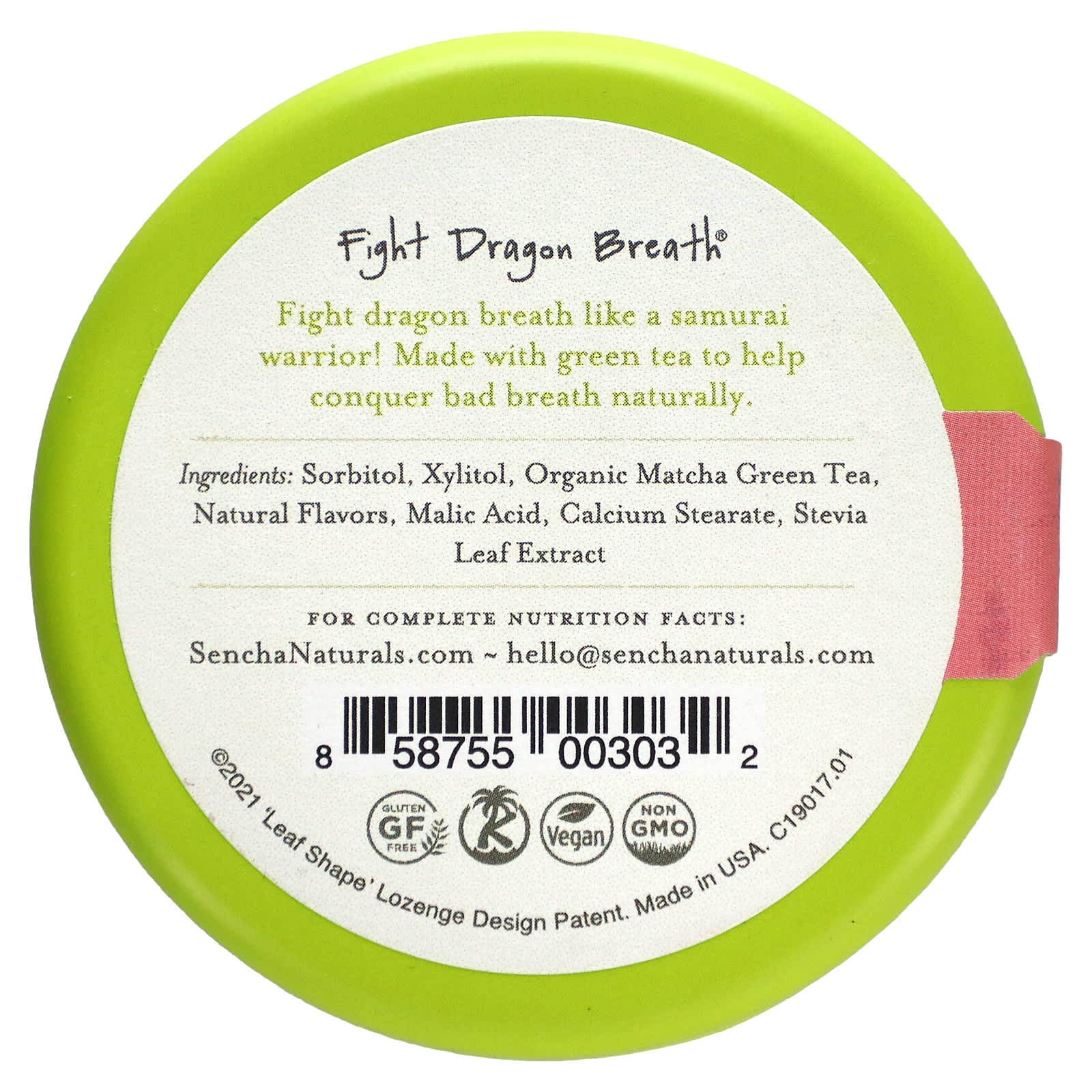 Sencha Naturals, Green Tea Mints, Pink Dragon Fruit, 1.2 oz (35 g) - Image 2