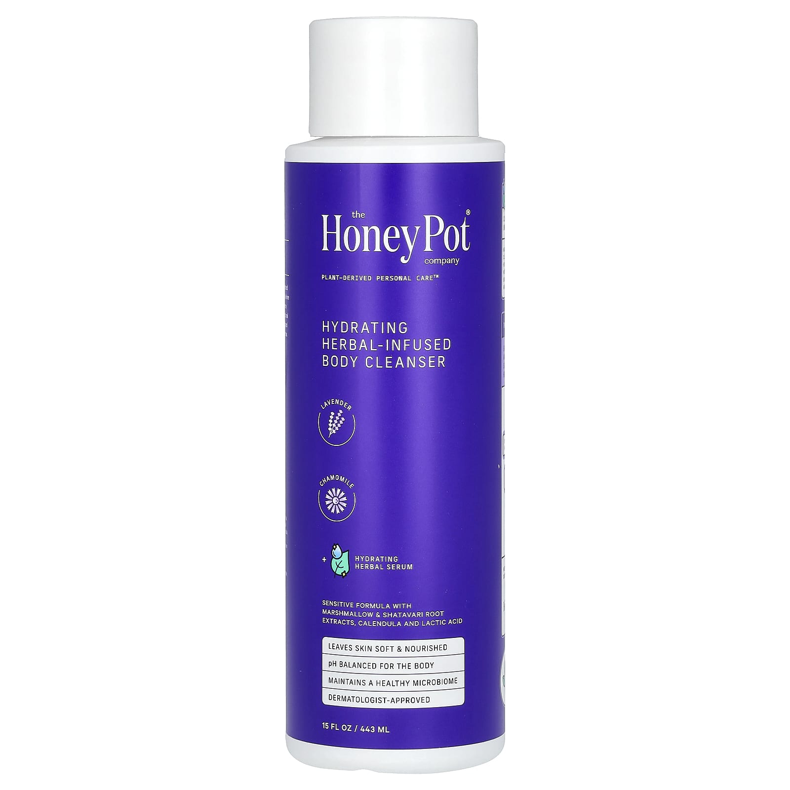 The Honey Pot Company, Hydrating Herbal-Infused Body Cleanser, Lavender & Chamomile, 15 fl oz (443 ml) - Image 1