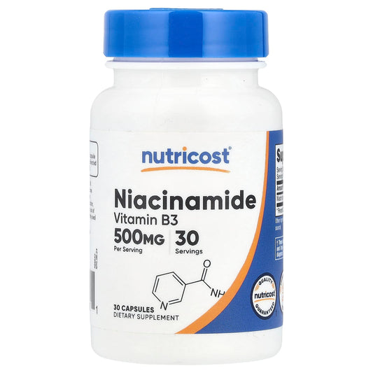 Nutricost, Niacinamide, 500 mg, 30 Capsules - Image 1