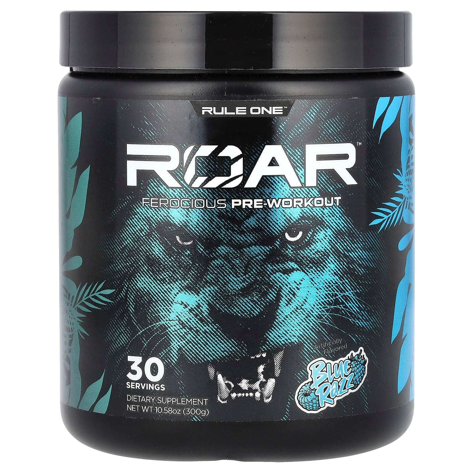 Rule One Proteins, Roar, Ferocious Pre-Workout, Blue Razz, 10.58 oz (300 g) - Image 1