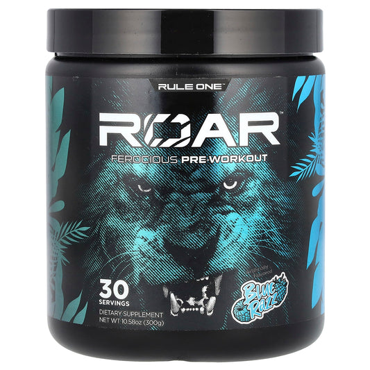 Rule One Proteins, Roar, Ferocious Pre-Workout, Blue Razz, 10.58 oz (300 g) - Image 1