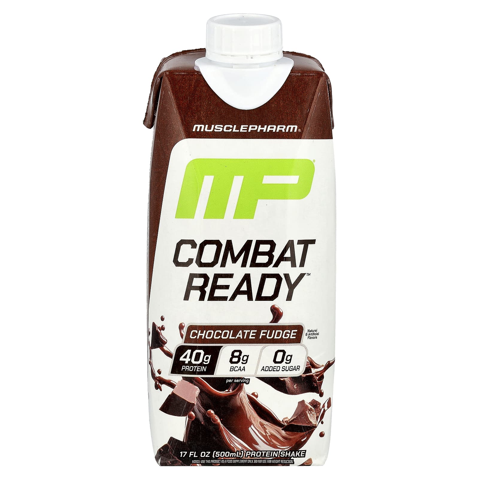 MusclePharm, Combat Ready™ Protein Shake, Chocolate Fudge, 17 fl oz (500 ml) - Image 1