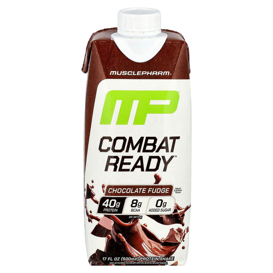 MusclePharm, Combat Ready™ Protein Shake, Chocolate Fudge, 17 fl oz (500 ml) - Image 1