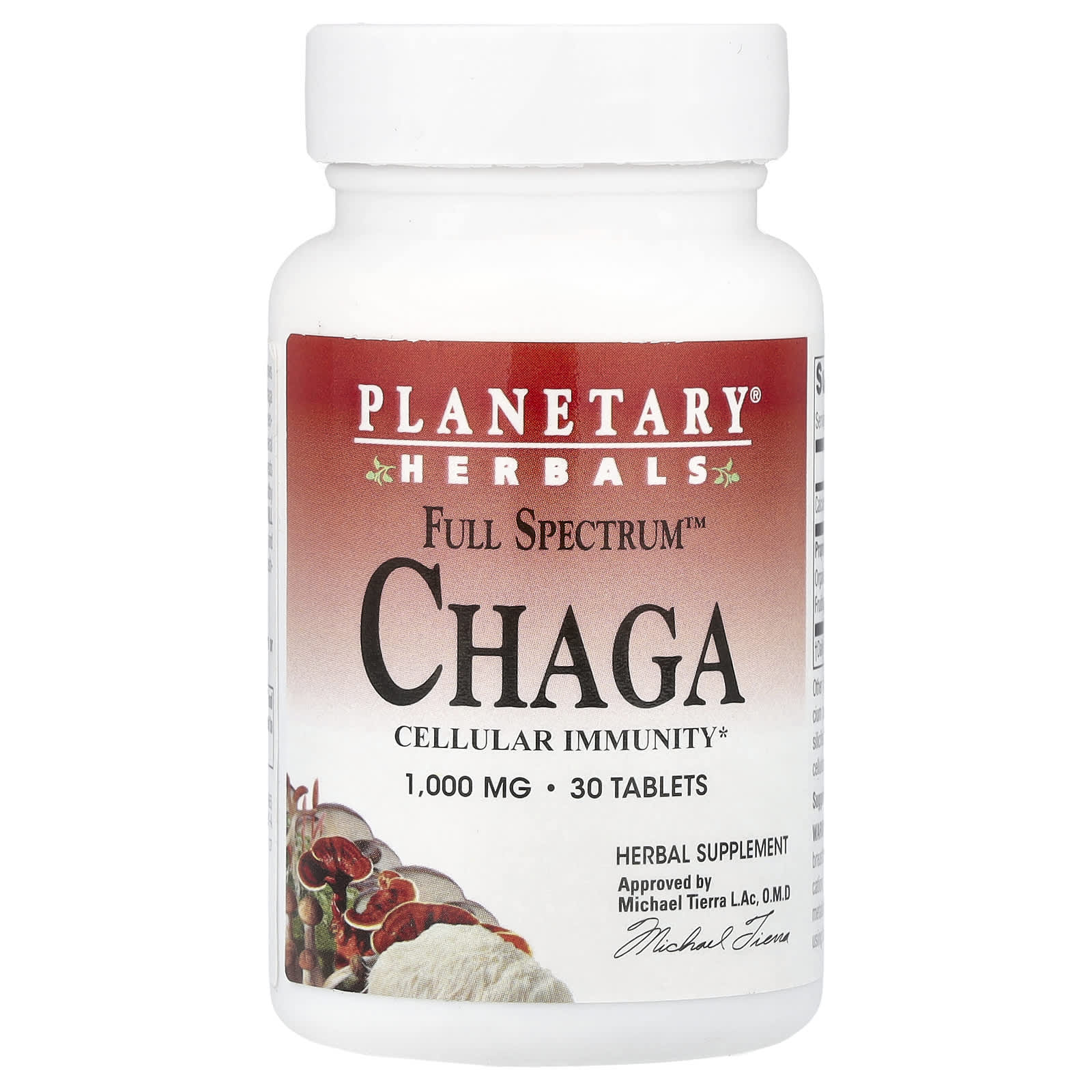 Planetary Herbals, Full Spectrum™ Chaga, 30 Tablets - Image 1