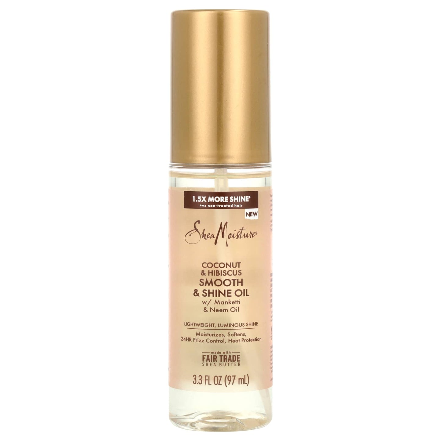 SheaMoisture, Smooth & Shine Oil, Coconut & Hibiscus , 3.3 fl oz (97 ml) - Image 1