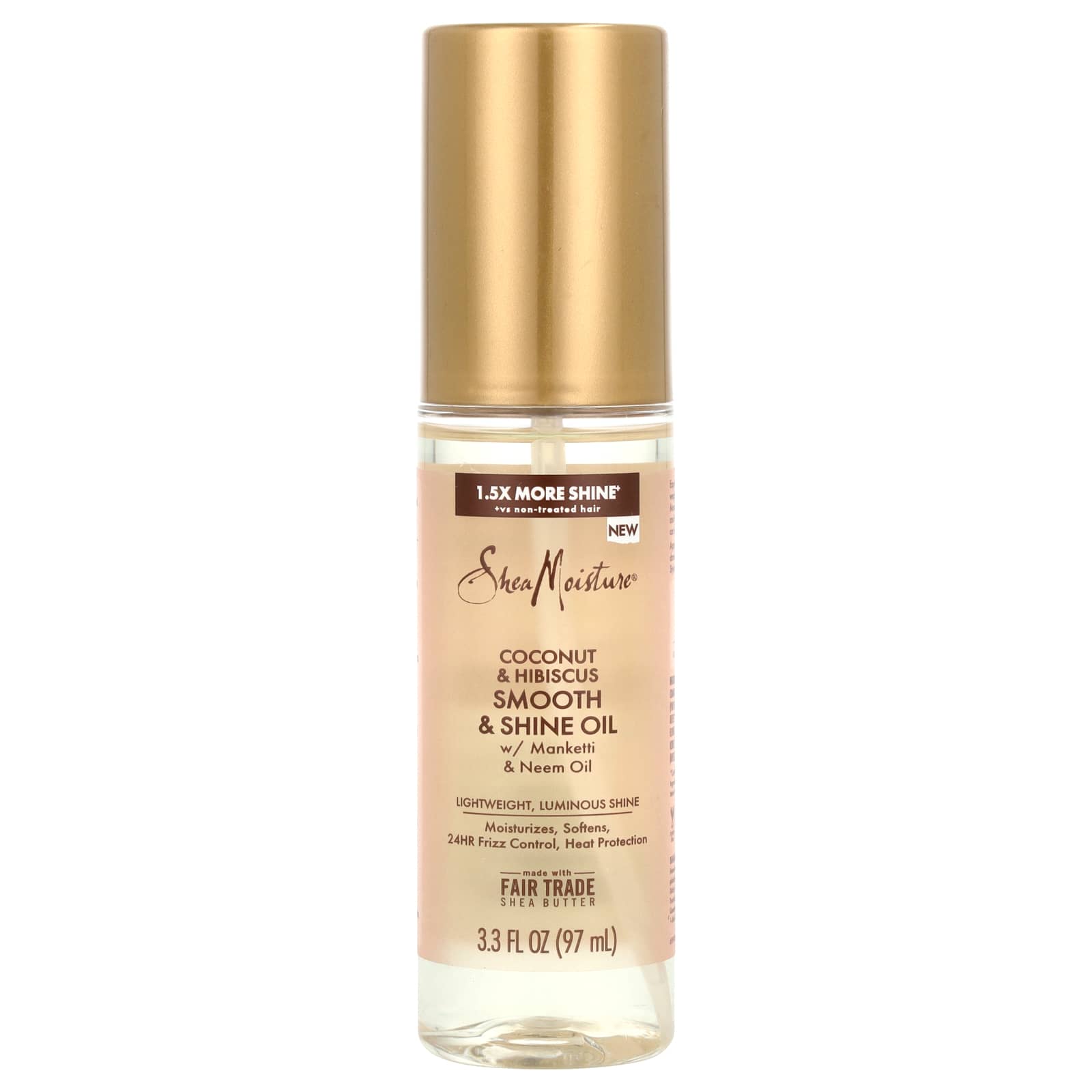 SheaMoisture, Smooth & Shine Oil, Coconut & Hibiscus , 3.3 fl oz (97 ml) - Image 1