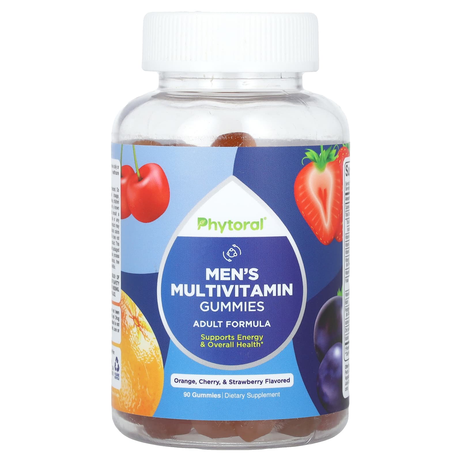 Phytoral, Men's Multivitamin Gummies, Orange, Cherry & Strawberry, 90 Gummies - Image 1