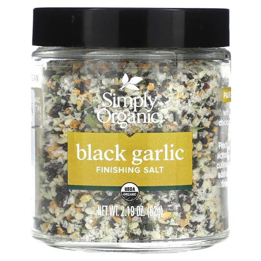 Simply Organic, Finishing Salt, Black Garlic, 2.19 oz (62 g) - Image 1