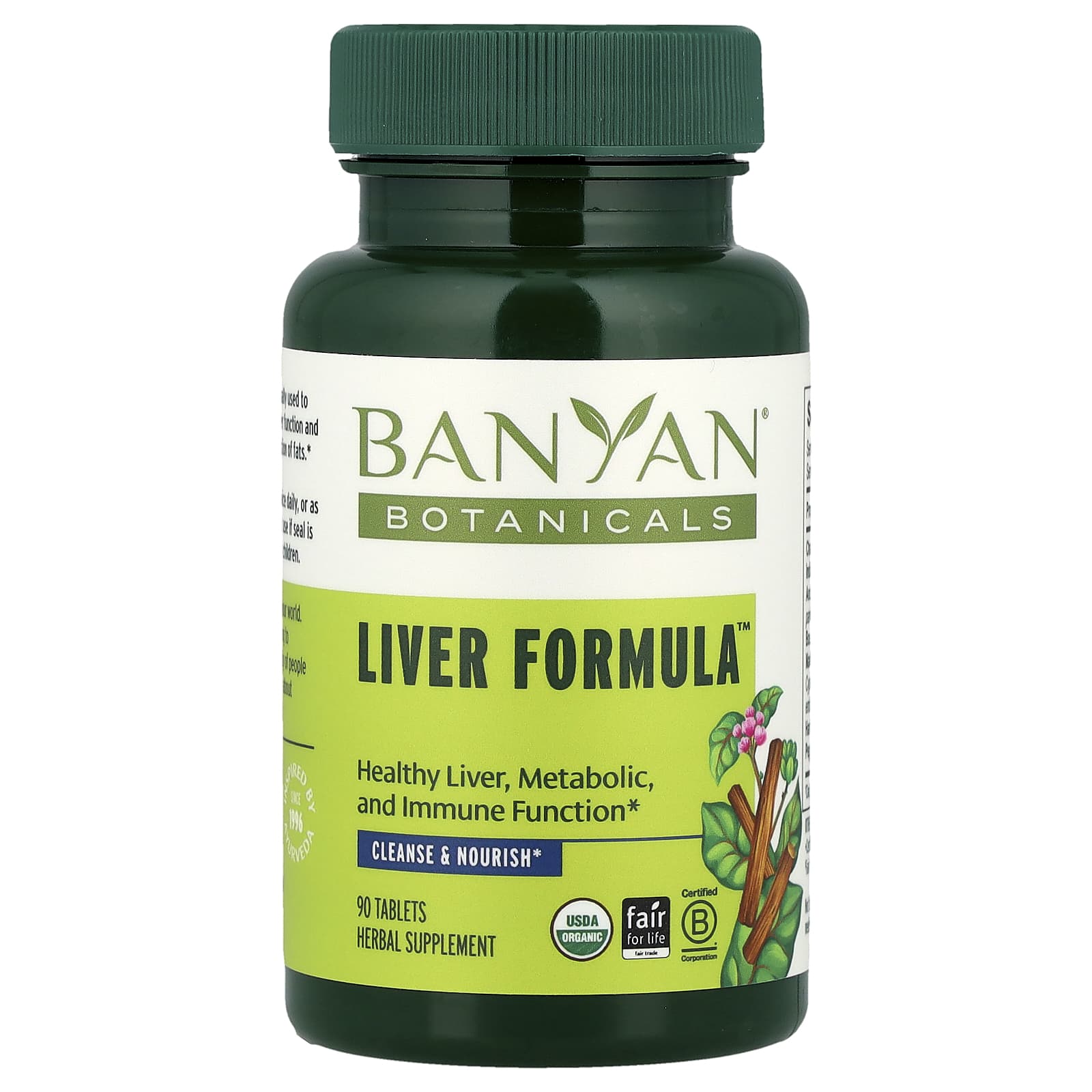 Banyan Botanicals USDA Organic Liver Formula 90 Tablets for Cleanse & Nourish - Image 1