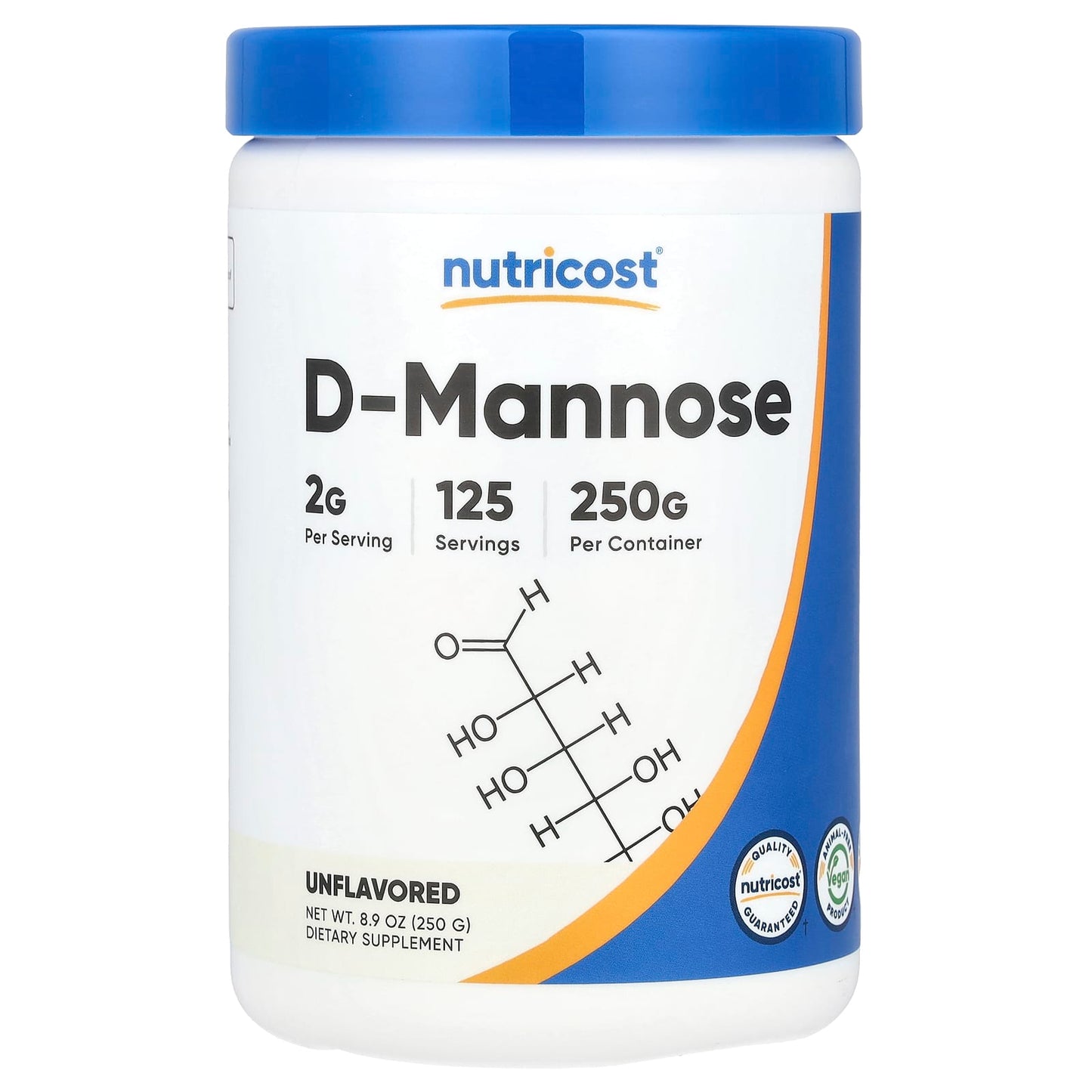 Nutricost, D-Mannose, Unflavored, 8.9 oz (250 g) - Image 1