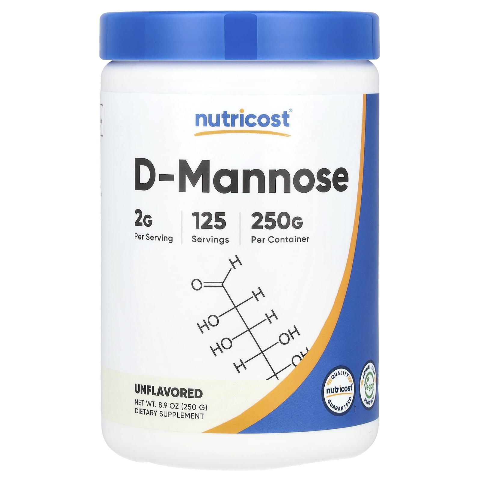 Nutricost, D-Mannose, Unflavored, 8.9 oz (250 g) - Image 1
