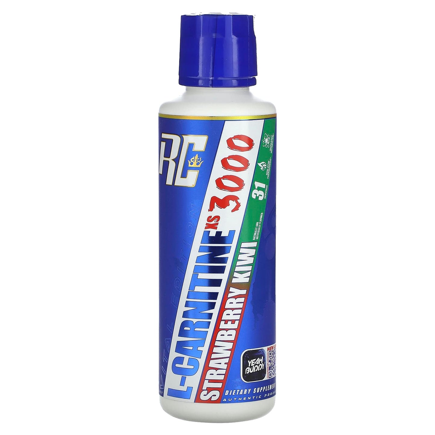 Ronnie Coleman, Vital Edition, L-Carnitine XS 3000, Strawberry Kiwi, 16 fl oz (473.28 ml) - Image 1