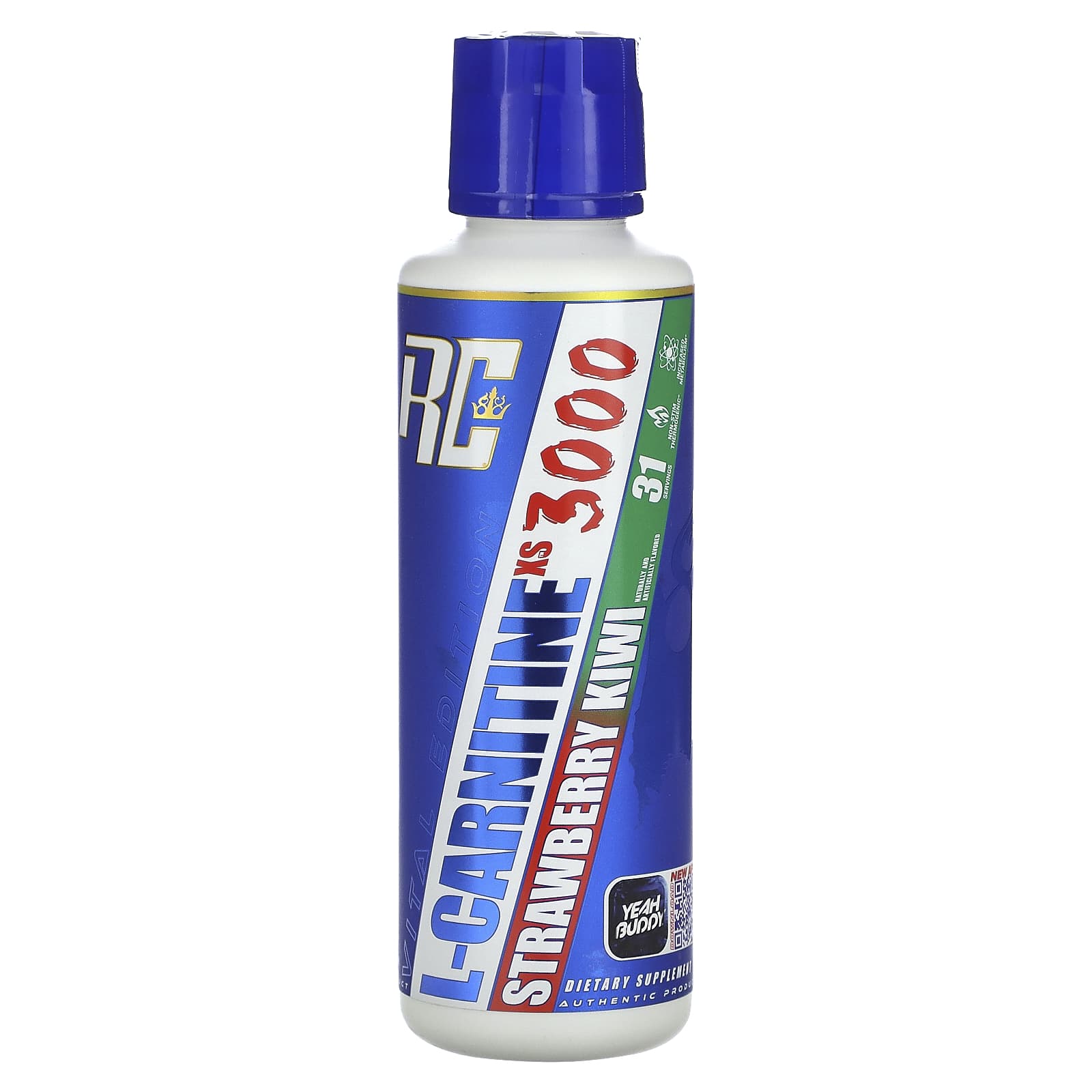 Ronnie Coleman, Vital Edition, L-Carnitine XS 3000, Strawberry Kiwi, 16 fl oz (473.28 ml) - Image 1